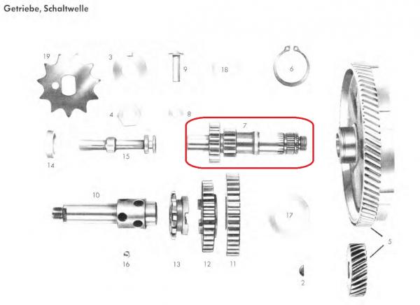 GETRIEBEWELLE ZUENDAPP  247 05 202